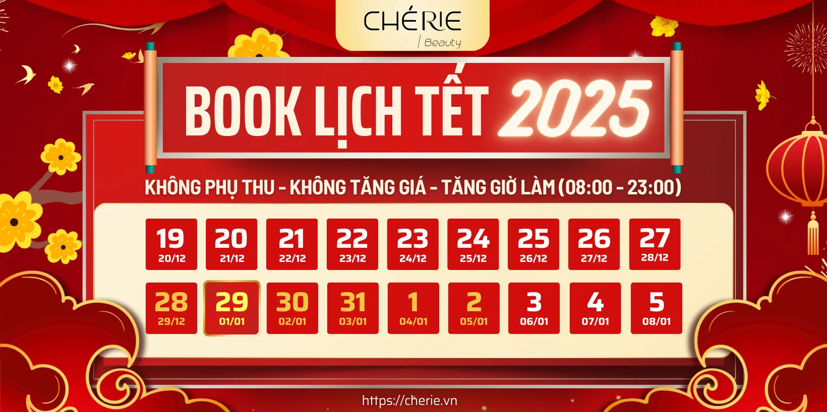 chérie beauty book lịch nail tết