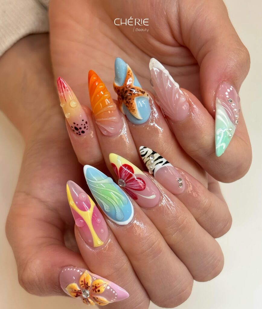 Nail Tropical 3D sắc màu nghệ thuật